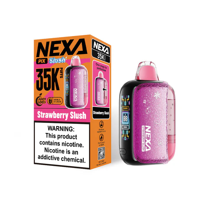 Nexa Pix Slush 35K Strawberry Slush Disposable Vape - Black Coral